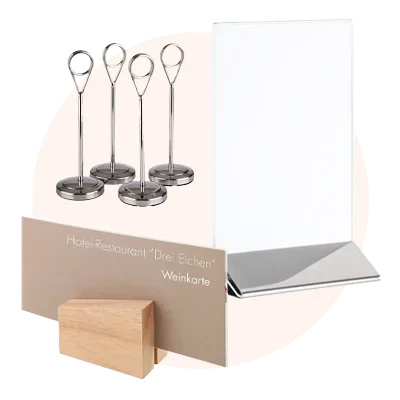 
Porte-cartes et supports de table de restaurants