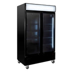 Getränkekühlschrank ECO 1000 mit Klapptüren und Leuchtaufsatz