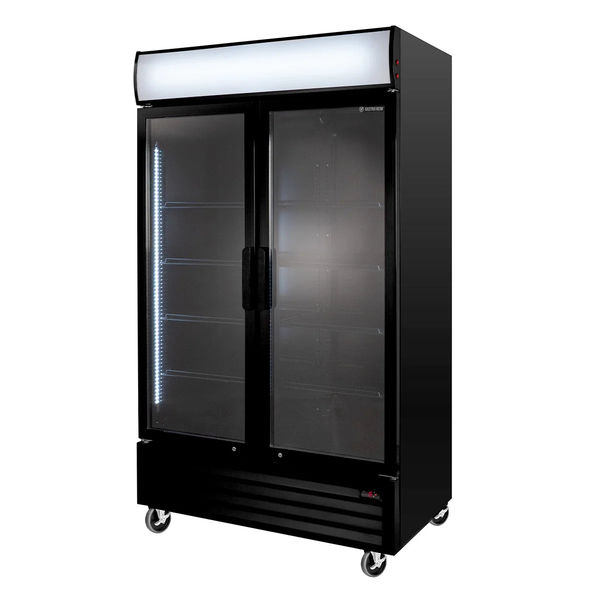 Getränkekühlschrank ECO 1000 mit Klapptüren und Leuchtaufsatz