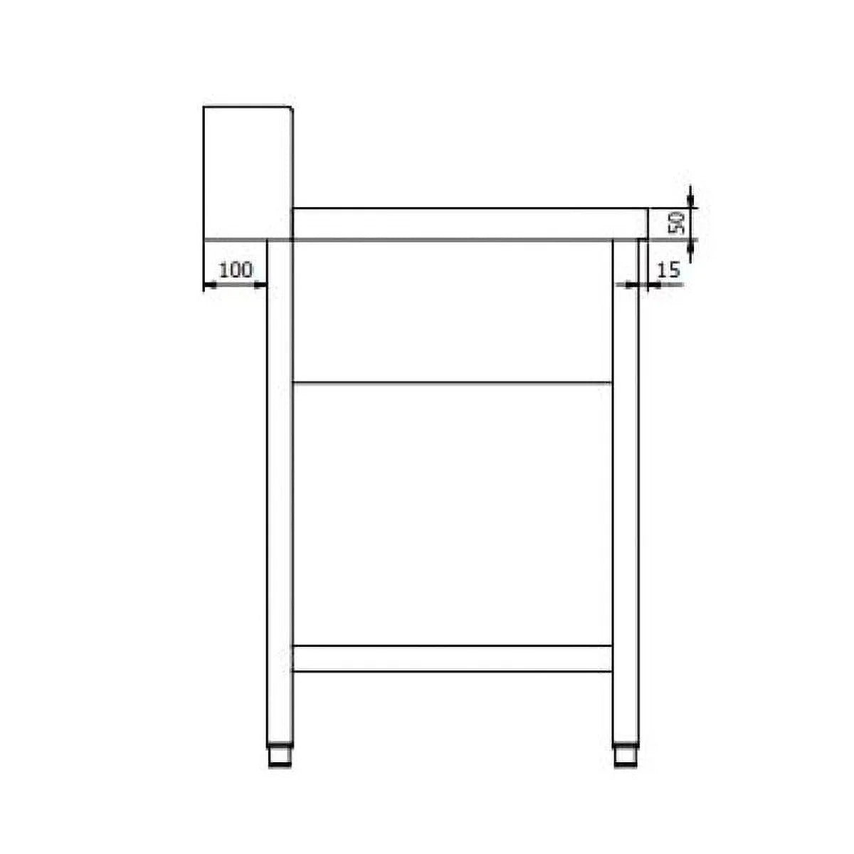 Zulauftisch PROFI 1200 x 700 Rechts für HSM ECO, PROFI & HYPRO