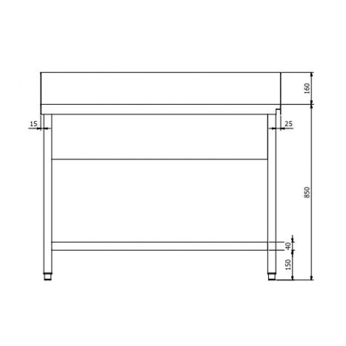 Zulauftisch PROFI 1200 x 700 Rechts für HSM ECO, PROFI & HYPRO