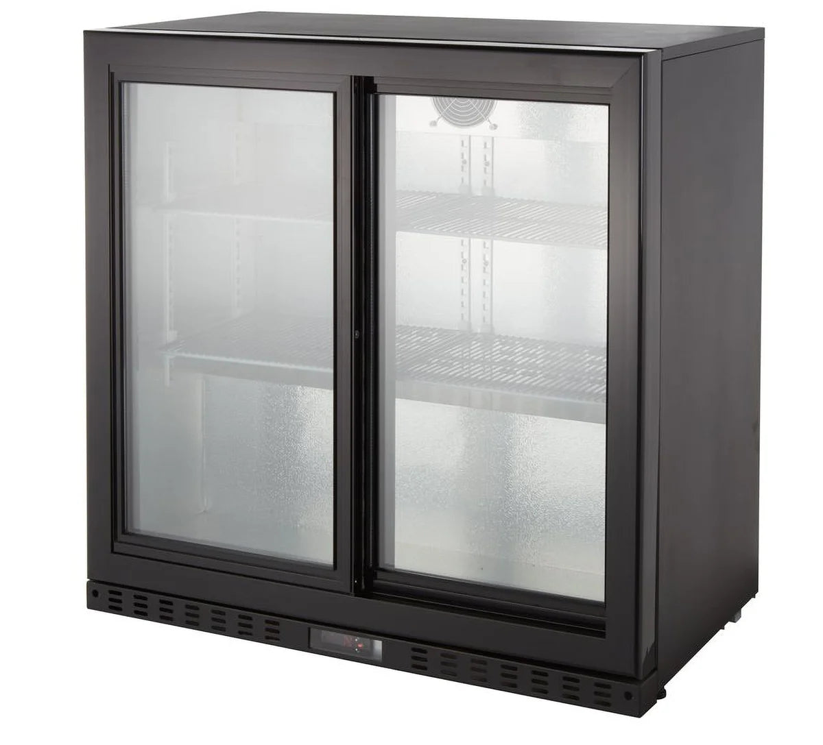 Barkühlschrank ECO 230 mit Schiebetüren schwarz, LED Beleuchtung, unterbaubar