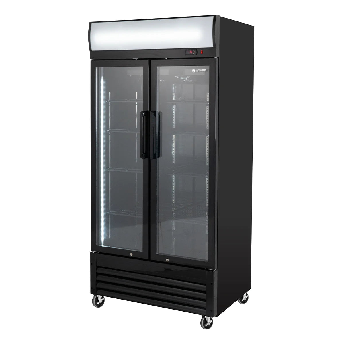Getränkekühlschrank ECO 630 mit Leuchtaufsatz und Klapptüren