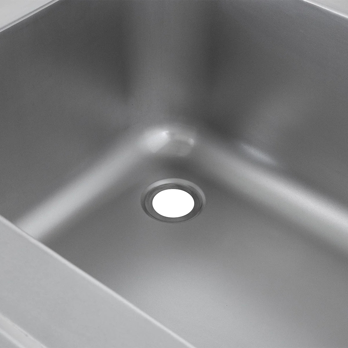 Spültisch Basic 16x6 mit 2 Becken rechts, Aufkantung und Grundboden