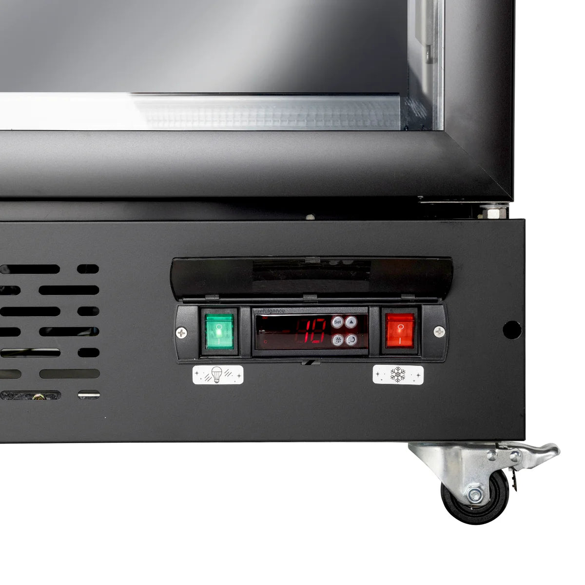 Gastro-Cool GD1600 Getränkekühlschrank 1716 Liter mit 3 Klapptüren, LED Beleuchtung, schwarz