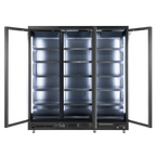 Gastro-Cool GD1600 Getränkekühlschrank 1716 Liter mit 3 Klapptüren, LED Beleuchtung, schwarz