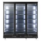 Gastro-Cool GD1600 Getränkekühlschrank 1716 Liter mit 3 Klapptüren, LED Beleuchtung, schwarz