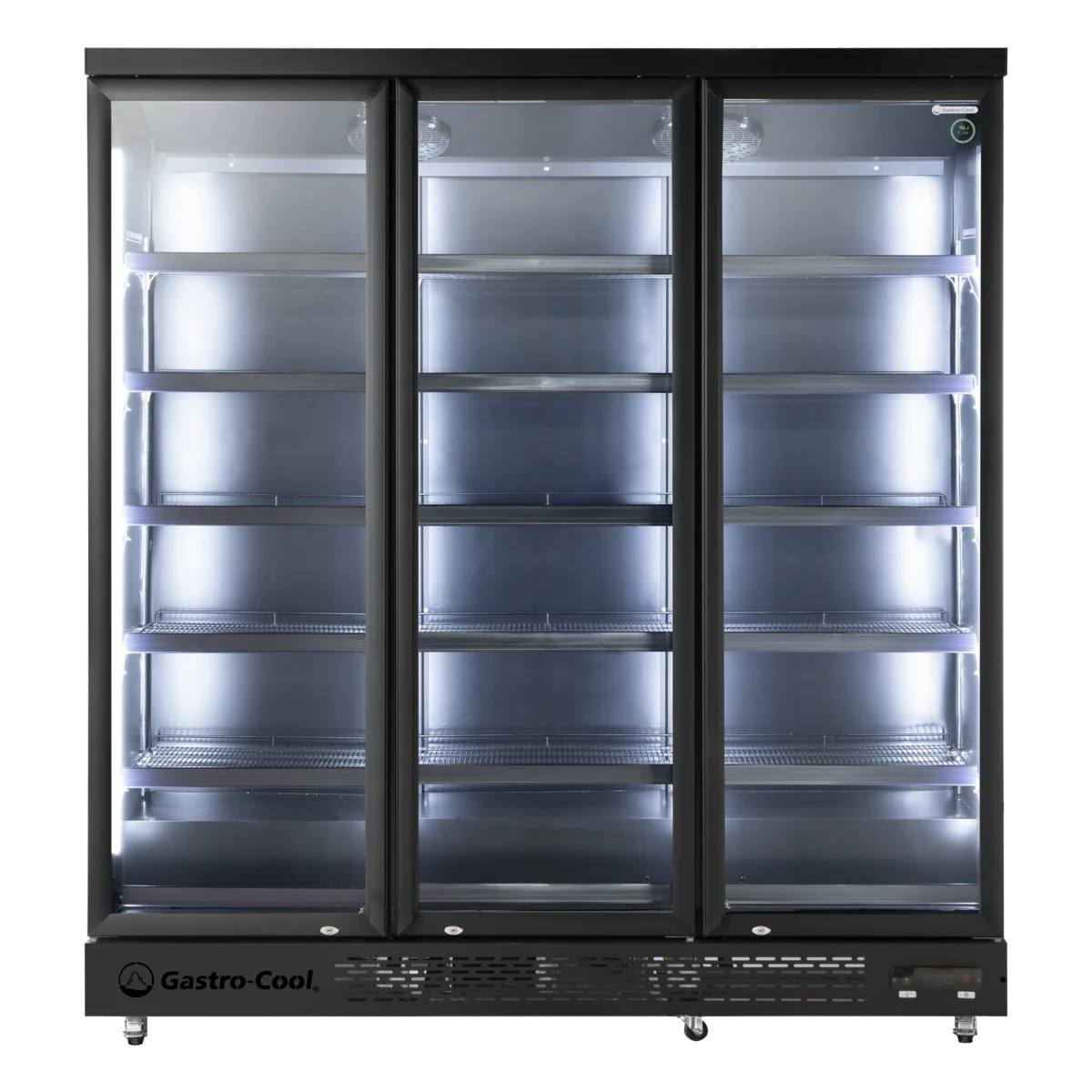 Gastro-Cool GD1600 Getränkekühlschrank 1716 Liter mit 3 Klapptüren, LED Beleuchtung, schwarz