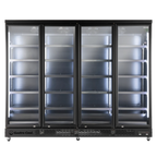 Gastro-Cool GD2200 Getränkekühlschrank 2218 Liter mit 4 Klapptüren, LED Beleuchtung, schwarz