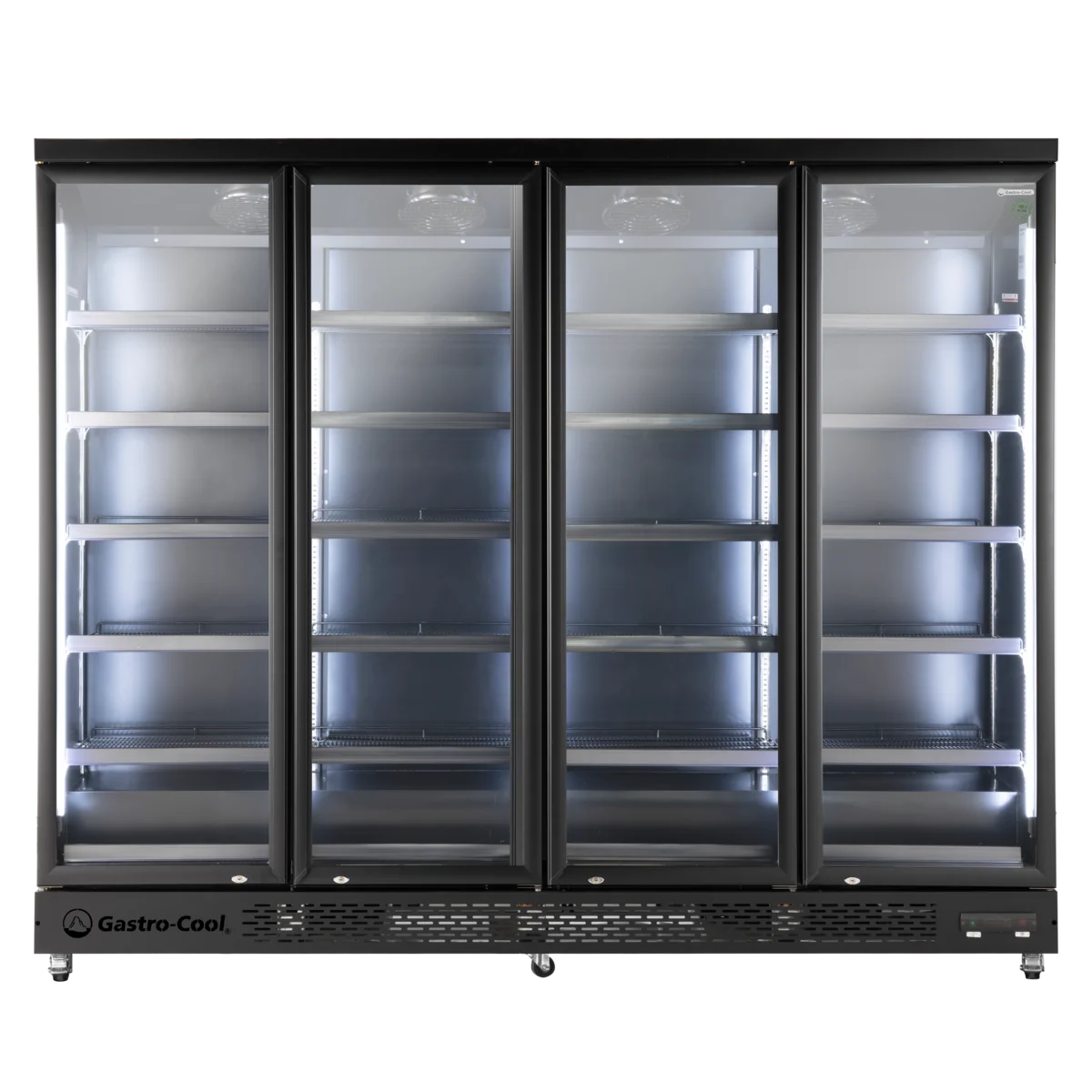 Gastro-Cool GD2200 Getränkekühlschrank 2218 Liter mit 4 Klapptüren, LED Beleuchtung, schwarz