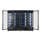 Gastro-Cool GD2200 Getränkekühlschrank 2218 Liter mit 4 Klapptüren, LED Beleuchtung, schwarz