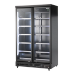 Gastro-Cool GD1050 Getränkekühlschrank 1060 Liter mit 2 Klapptüren, LED Beleuchtung, schwarz
