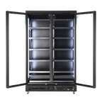 Gastro-Cool GD1050 Getränkekühlschrank 1060 Liter mit 2 Klapptüren, LED Beleuchtung, schwarz