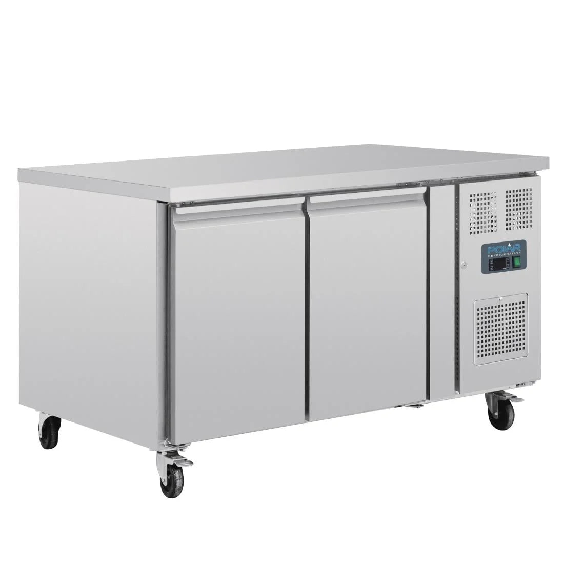 Polar U-Serie Bäckerei-Kühltisch EN 60x40 2 Türen 427 Liter auf Rollen