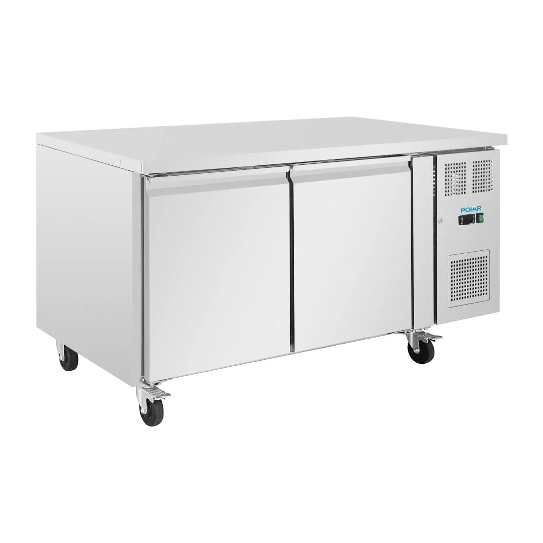 Polar U-Serie Bäckerei-Kühltisch EN 60x40 2 Türen 427 Liter auf Rollen