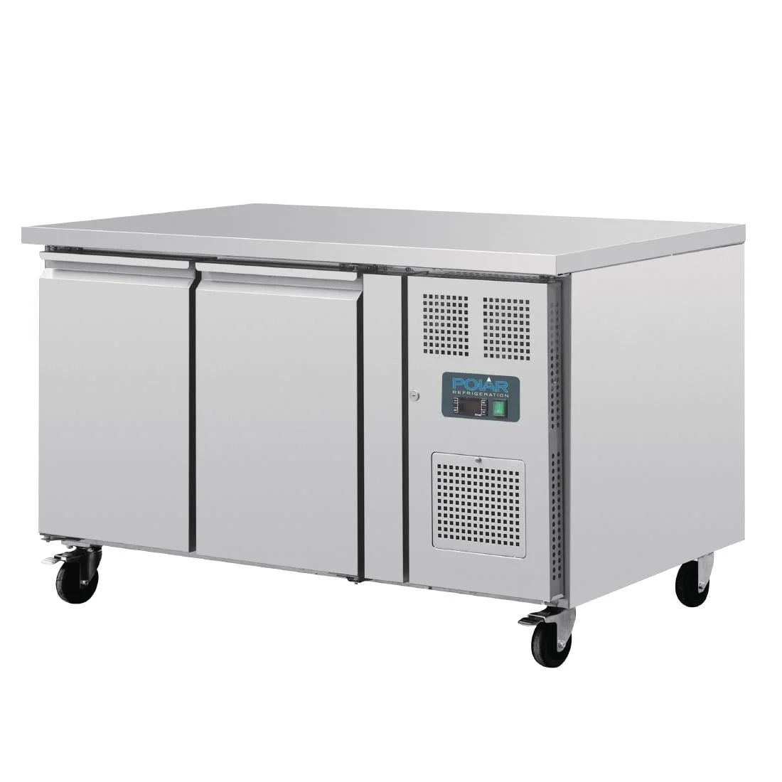 Polar U-Serie Bäckerei-Kühltisch EN 60x40 2 Türen 427 Liter auf Rollen