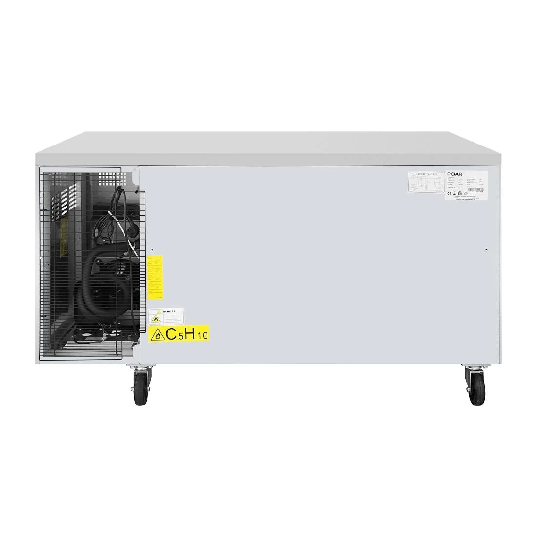 Polar U-Serie Bäckerei-Kühltisch EN 60x40 2 Türen 427 Liter auf Rollen