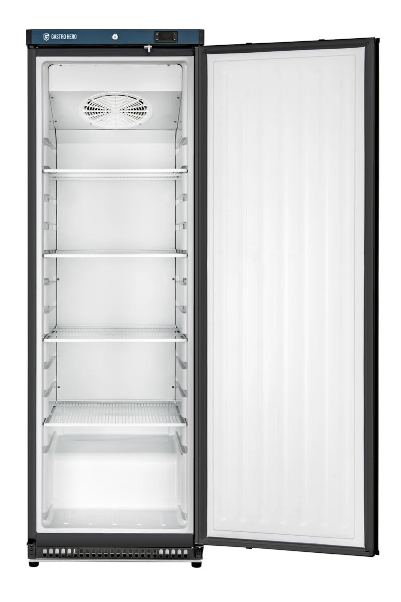 Lagertiefkühlschrank ECO 400, Innenraum aus Kunststoff, schwarz