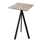 Feros Infinity Tripod Stehtisch Schwarz frame + Moonstone HPL 70x70 cm