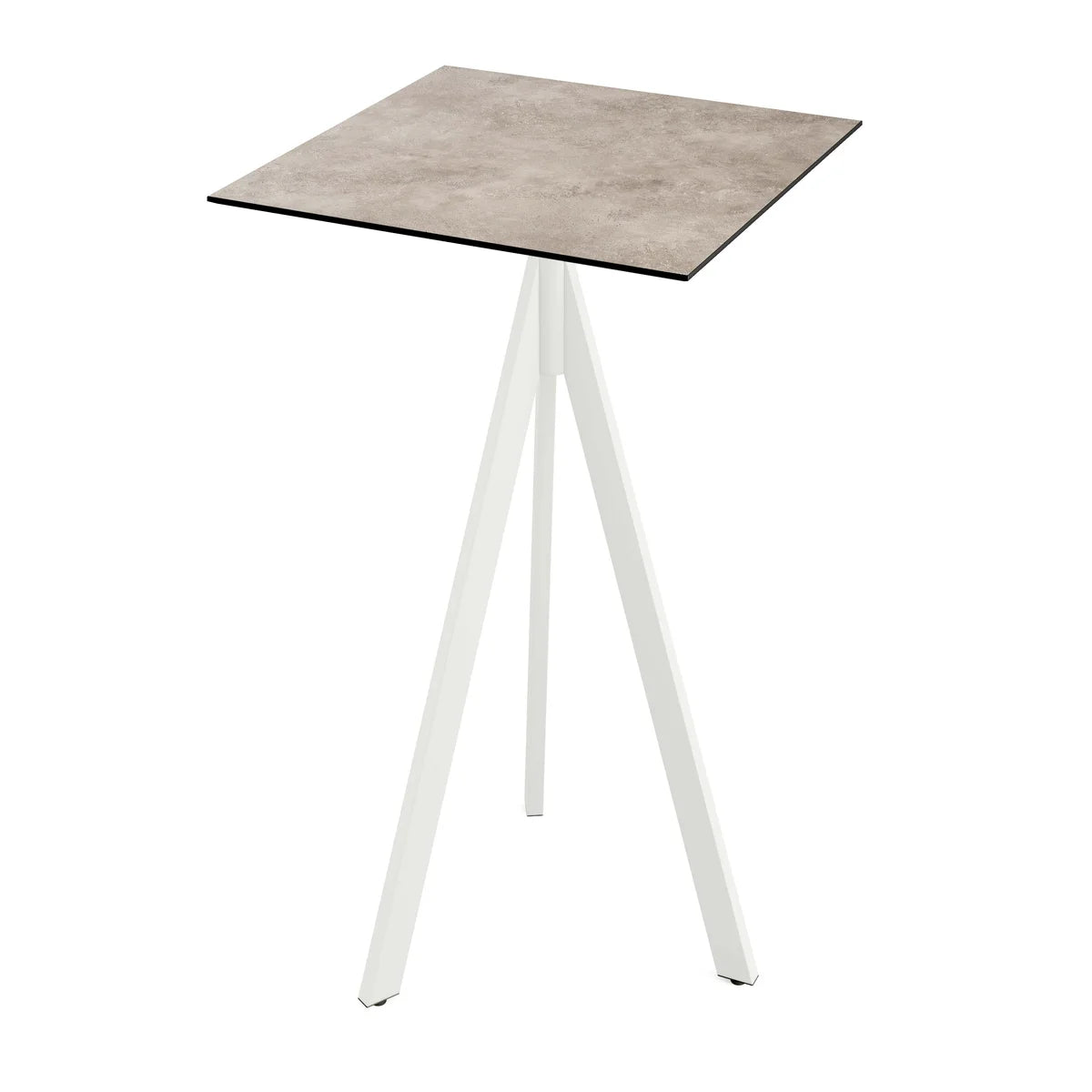 Feros Infinity Tripod Stehtisch Weiß frame + Moonstone HPL 70x70 cm