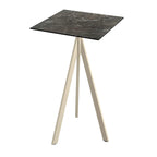 Feros Infinity Tripod Stehtisch Sand frame + Galaxy Marble HPL 70x70 cm
