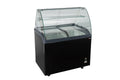 Speiseeisvitrine mit Glas-Schiebedeckel – 6 x 5 L – 273 L – schwarz