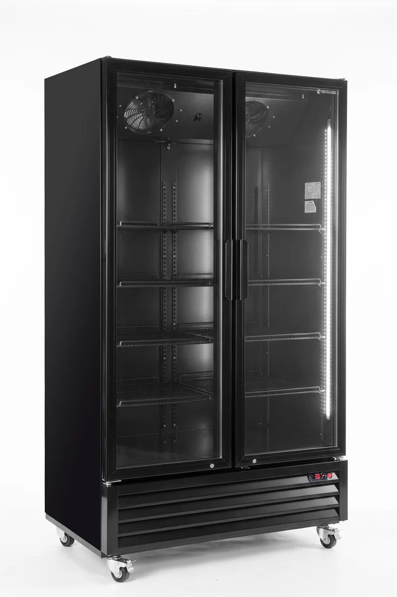 Getränkekühlschrank ECO 1000 mit Klapptüren, schwarz