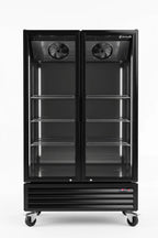 Getränkekühlschrank ECO 1000 mit Klapptüren, schwarz
