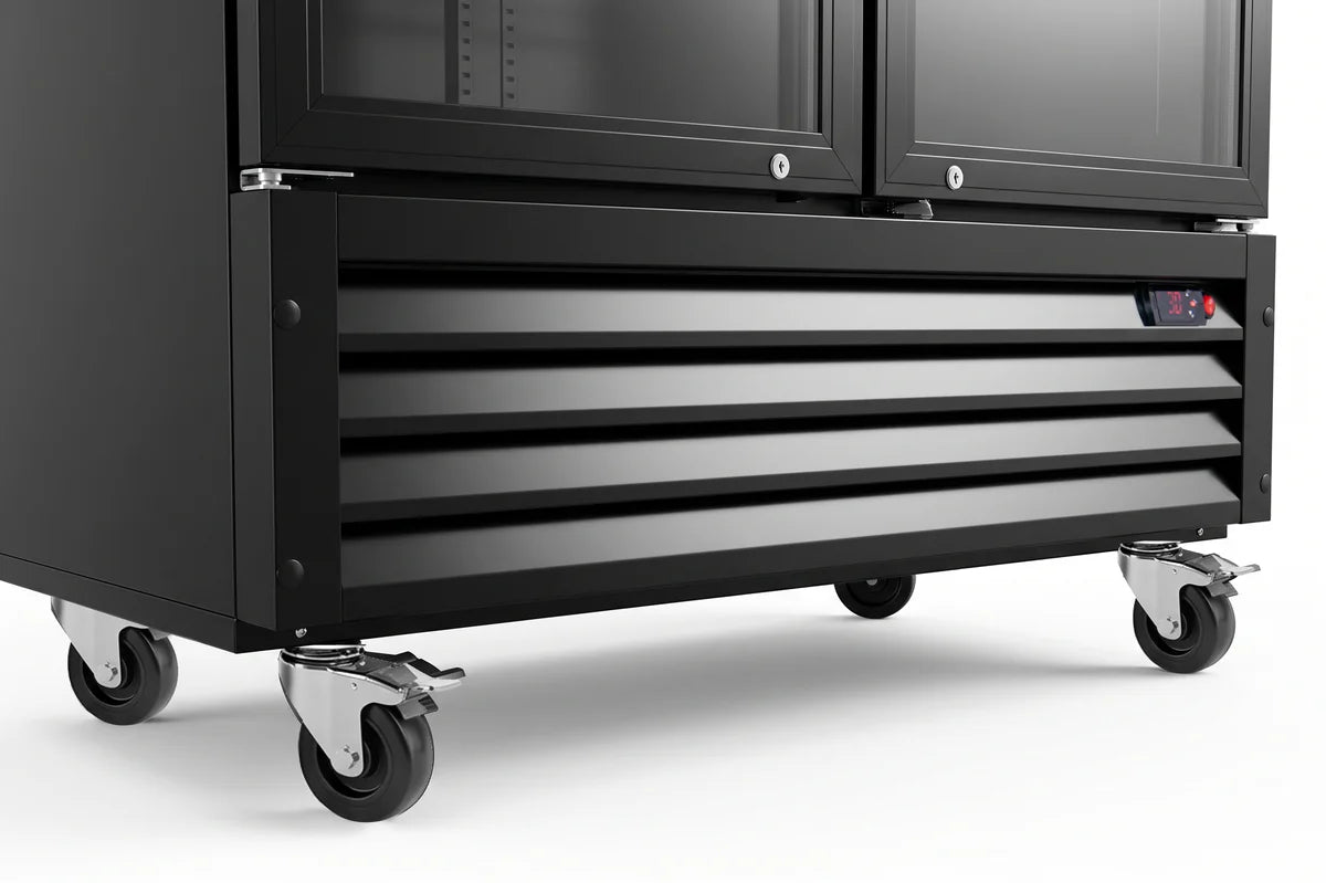 Getränkekühlschrank ECO 1000 mit Klapptüren, schwarz