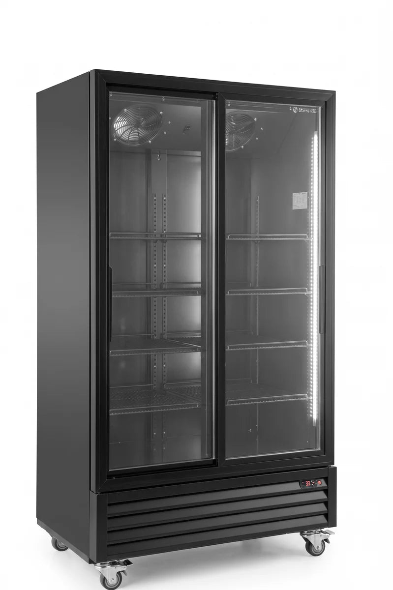Getränkekühlschrank ECO 1000 mit Schiebetüren, schwarz