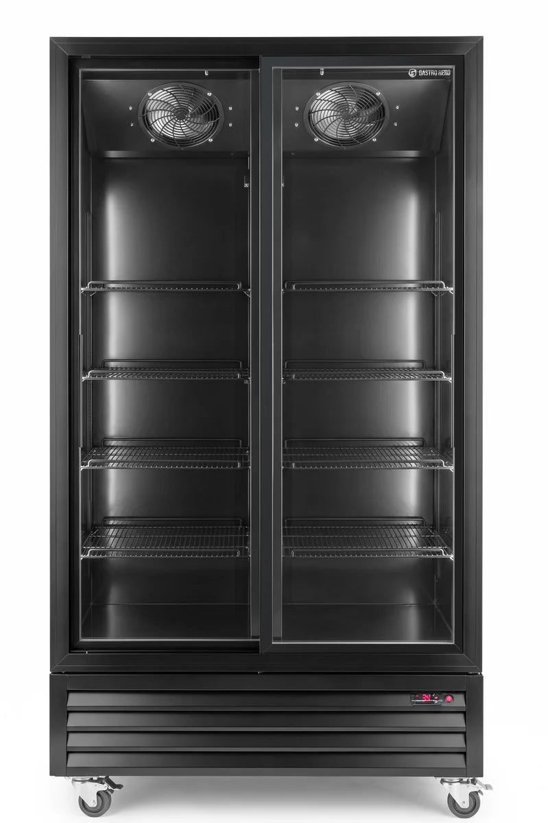 Getränkekühlschrank ECO 1000 mit Schiebetüren, schwarz