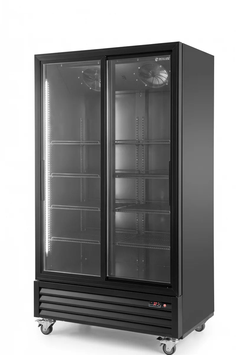 Getränkekühlschrank ECO 1000 mit Schiebetüren, schwarz