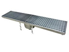 Bodenablauf aus Edelstahl, 891 x 200 x 181 mm, Abgang senkrecht