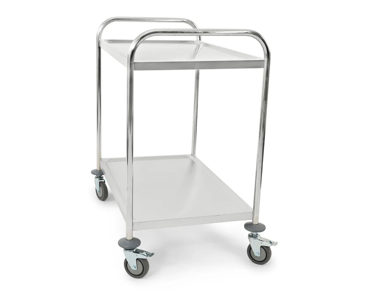 Servierwagen aus Edelstahl, 2 Ebenen