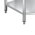 Edelstahl Eckarbeitstisch Basic 1000x700 mm - mit Grundboden und Aufkantung