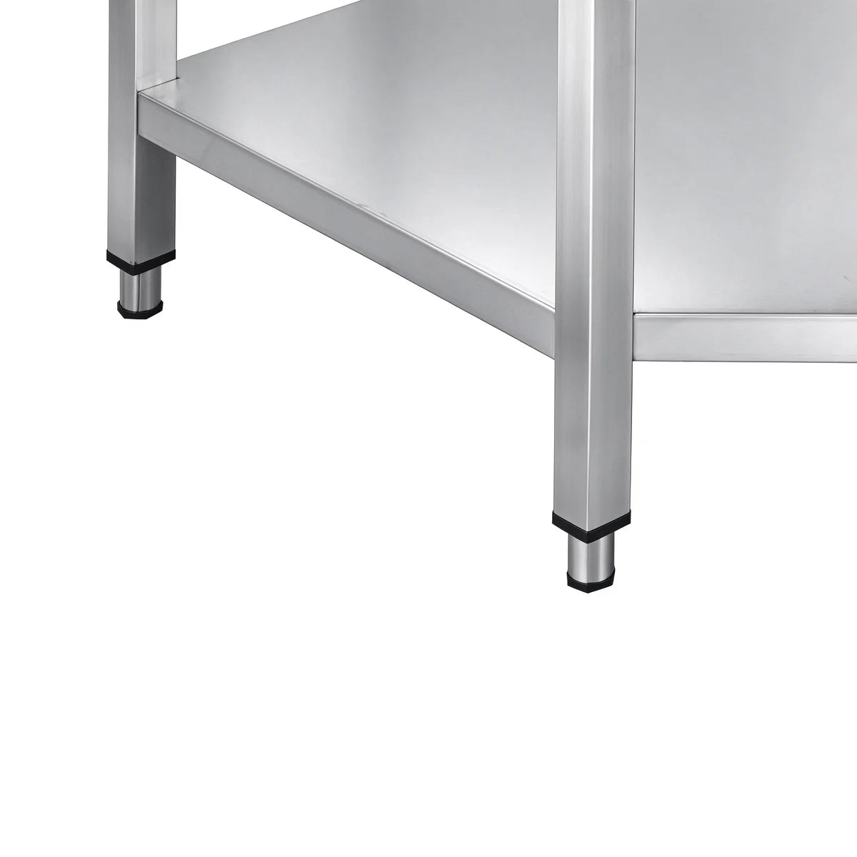 Edelstahl Eckarbeitstisch Basic 1000x700 mm - mit Grundboden und Aufkantung