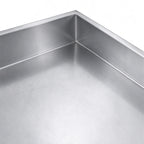 Edelstahl Eckarbeitstisch Basic 1000x700 mm - mit Grundboden und Aufkantung