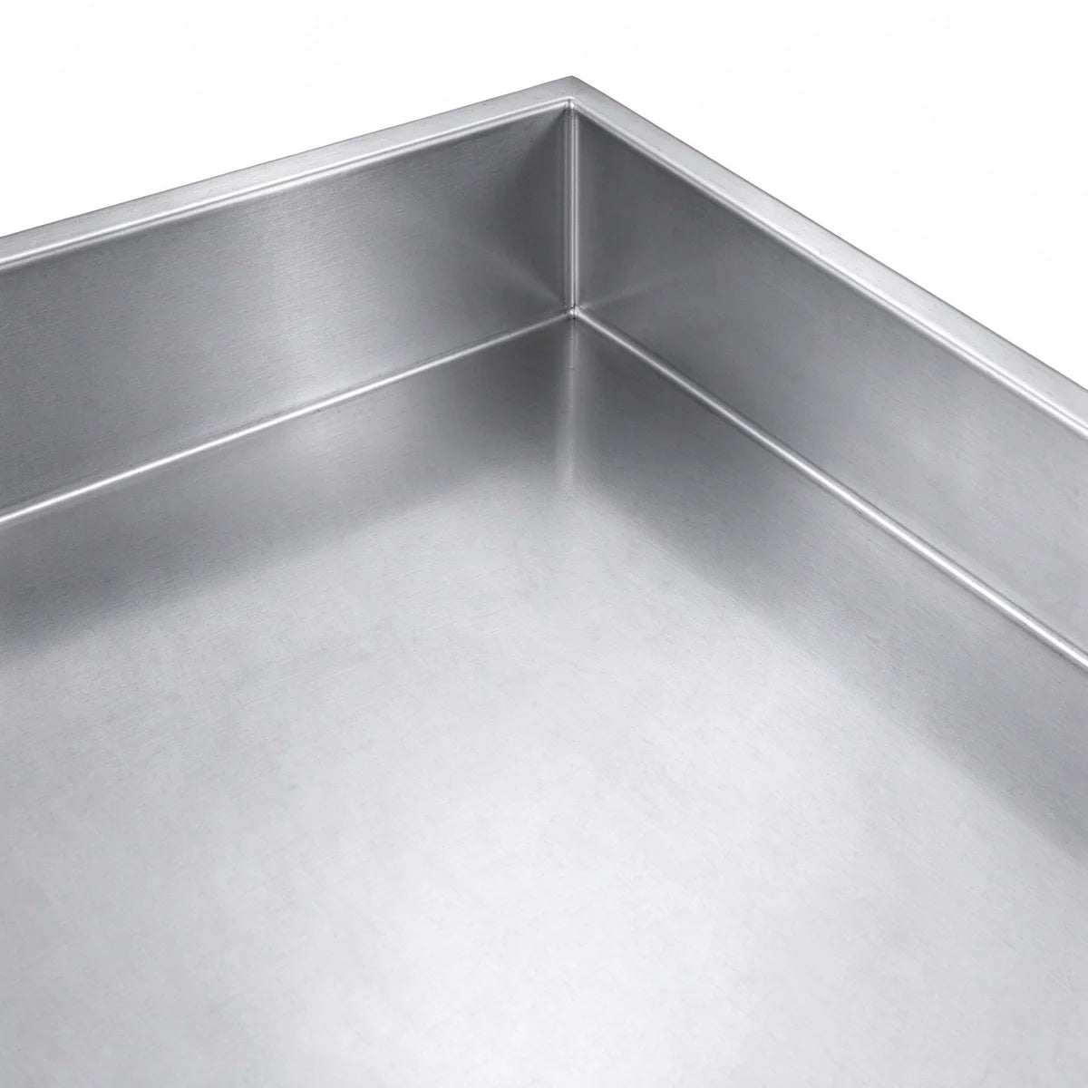 Edelstahl Eckarbeitstisch Basic 1000x700 mm - mit Grundboden und Aufkantung