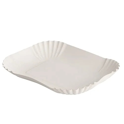 Papstar 250 Schalen, Pappe pure eckig 13 cm x 17,5 cm x 3 cm weiss
