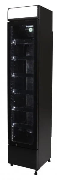 Gastro-Cool DC130 Getränkekühlschrank Slim 150 Liter schwarz/schwarz, LED