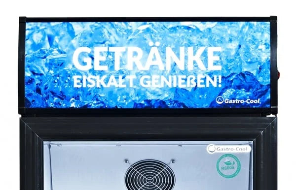 Gastro-Cool DC280 Getränkekühlschrank 229 Liter mit Werbedisplay schwarz/weiß, LED