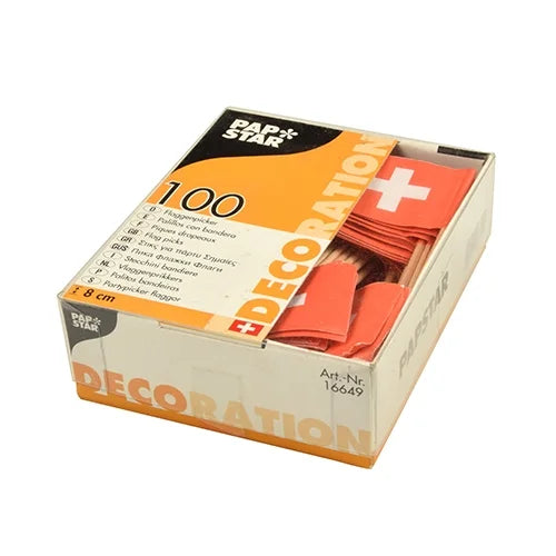 Papstar Deko-Flaggen-Picker Schweiz - 100 Stk
