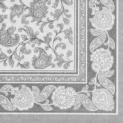 Papstar 50 Servietten ROYAL Collection 1/4-Falz 40 cm x 40 cm grau Ornaments