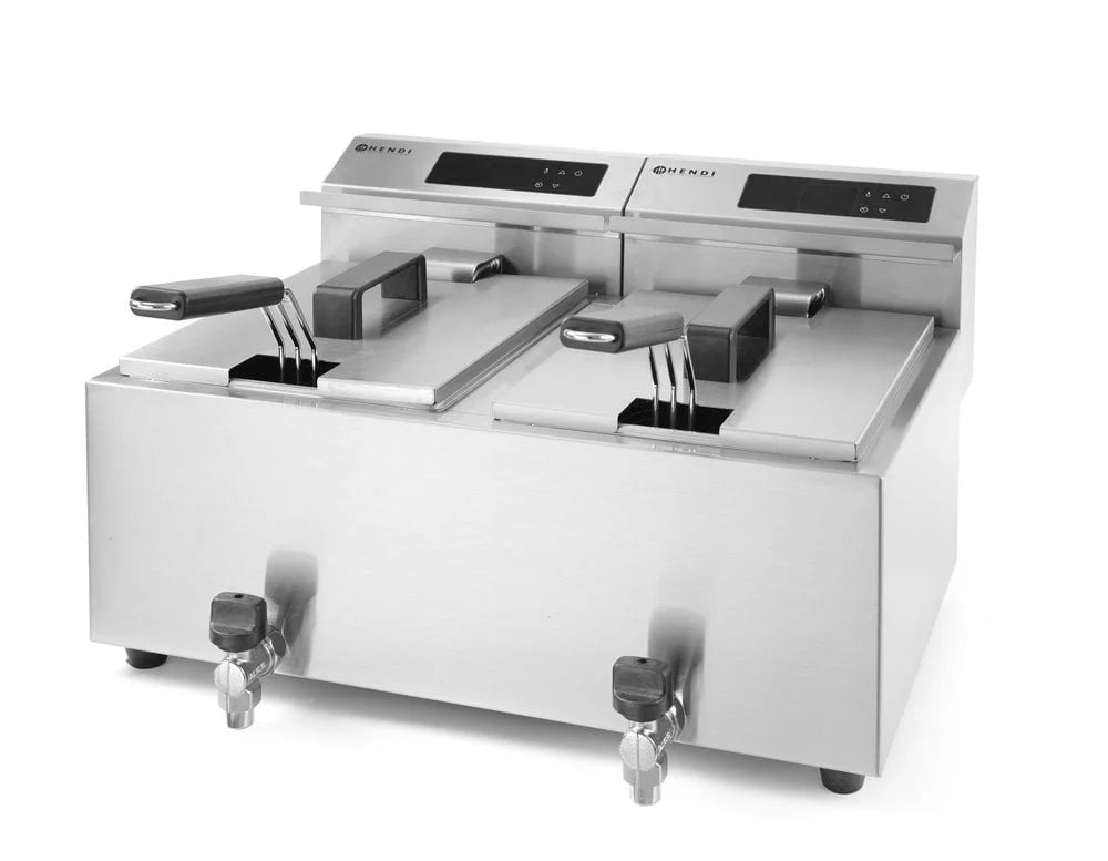 MasterCook Friteuse digital 2 x 8 L mit Ablasshahn