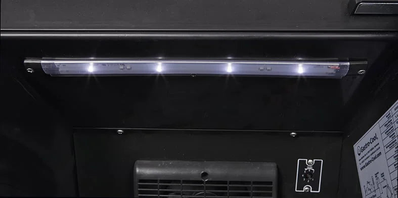 Gastro-Cool GD135 Getränkekühlschrank Retro Slim 135 Liter schwarz/schwarz, LED, Retro Design