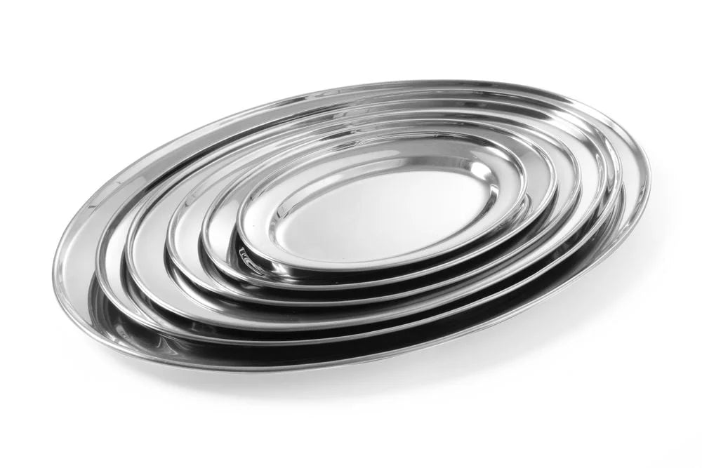 Edelstahl Serviertablett oval 500 x 350 mm