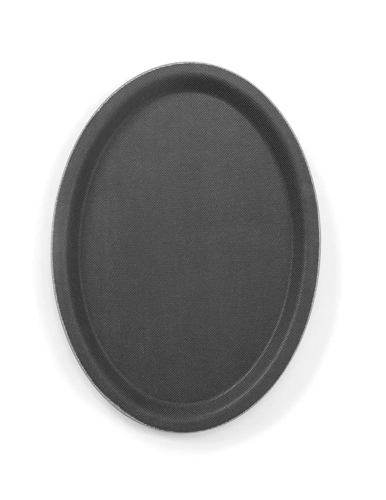 Serviertablett Rubberform oval, schwarz, 325x530 mm