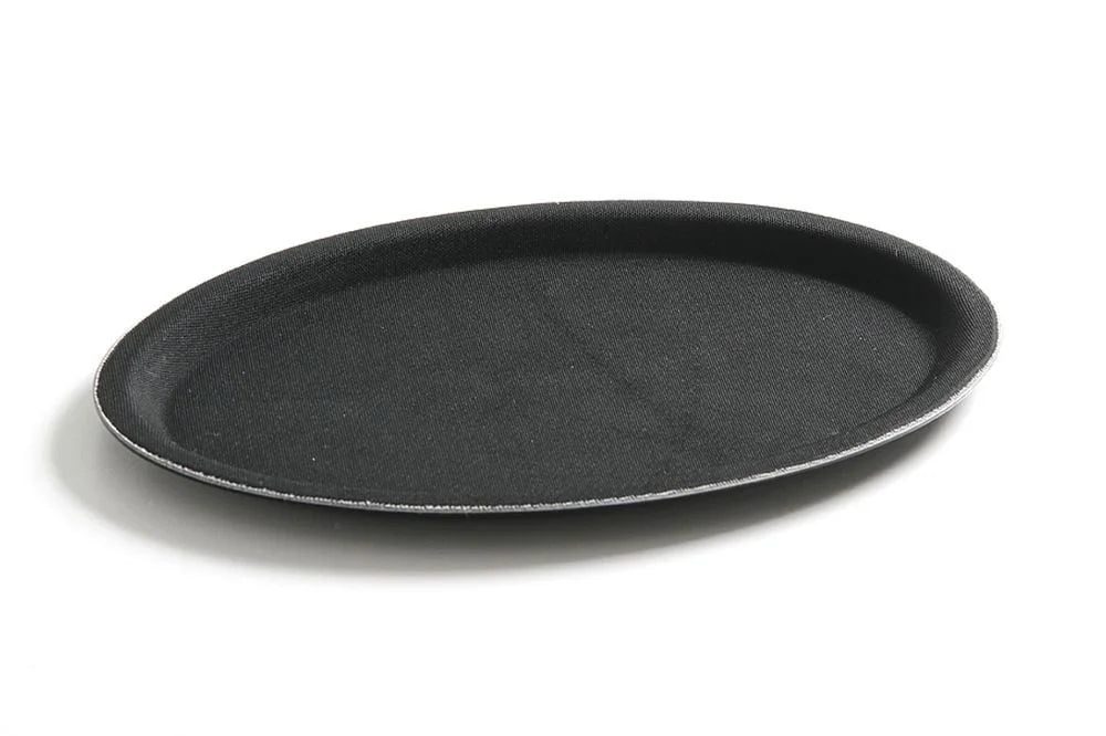 Serviertablett Rubberform oval, schwarz, 325x530 mm