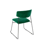 Feros Mundo Stapelstuhl Grün, Velours gepolstert, feuerhemmend, 540 x 550 x 790 mm