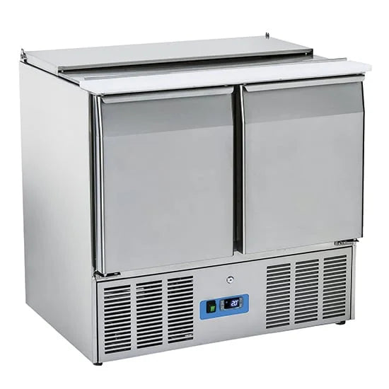 Mastro Saladette mit 2 Türen GN 1/1 und Deckel, 6x GN 1/3 + 2x GN 1/4 h=150 mm, 0°/+8°C